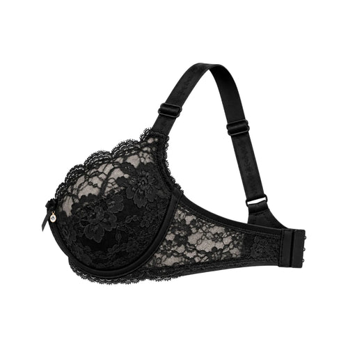Zevier Black Lace Bra – Floral Design & Everyday Comfort