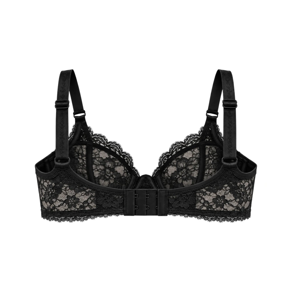 Zevier Black Lace Bra – Floral Design & Everyday Comfort