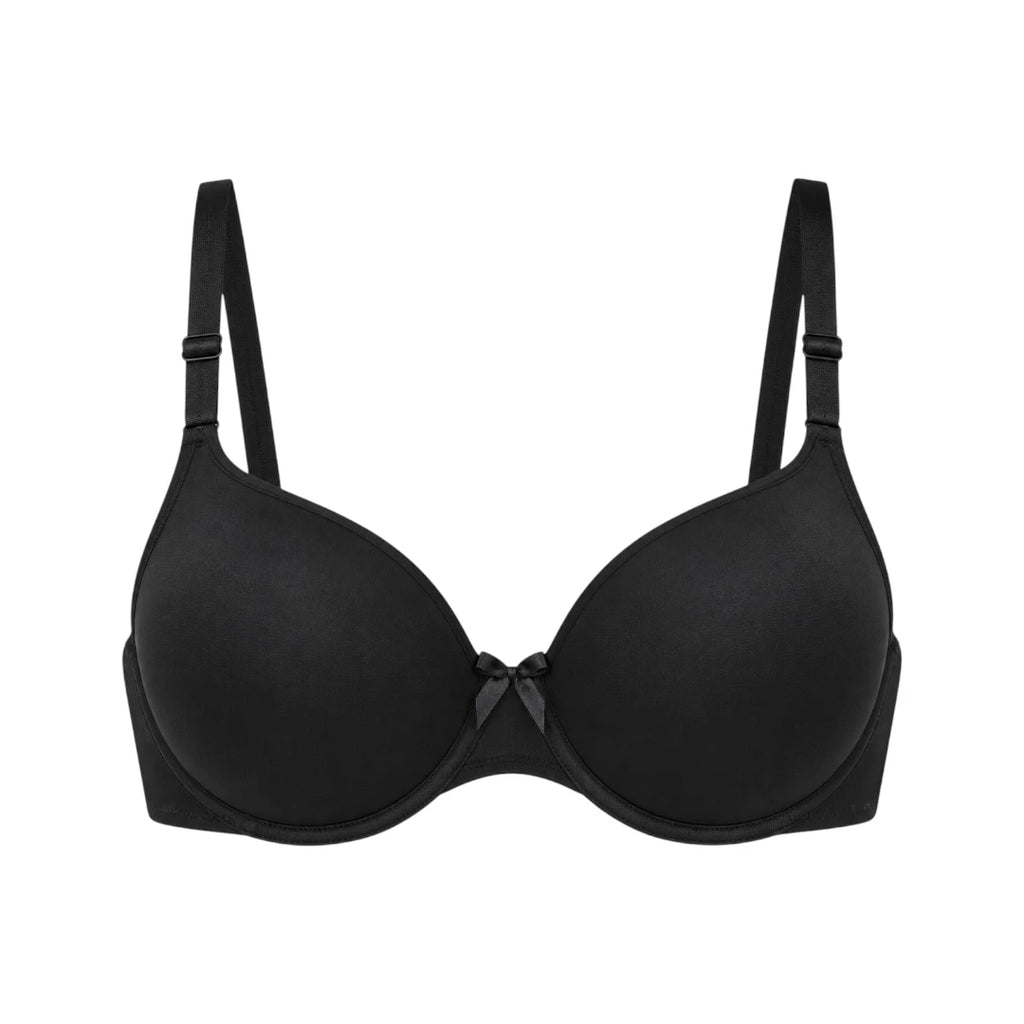 Zevier Black T-Shirt Bra Smooth Everyday Comfort