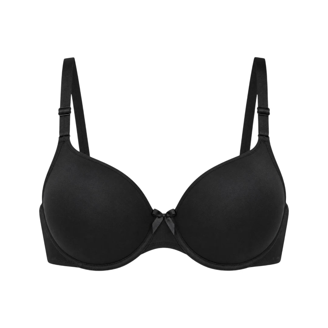 Zevier Black T-Shirt Bra Smooth Everyday Comfort